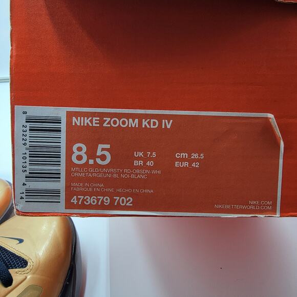 Nike Zoom KD 4 \'Gold Medal\' Sz 8.5 473679-702 main image 5